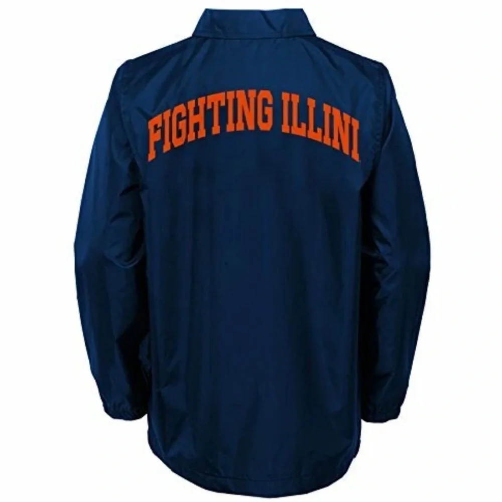 NWT [Gen2] Illinois Fighting Illini NCAA Button-Up Coaches Jacket Youth L 14/16